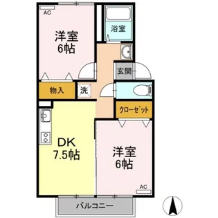 ファミール桃の郷 B棟【2階】の間取り