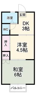 パークハイム成田B【1階】の間取り