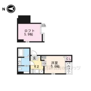 ハーモニーテラス深草善導寺町【2階】の間取り
