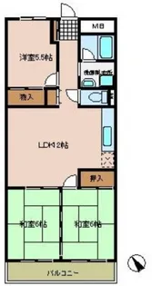 南観音パークマンション【4階】の間取り