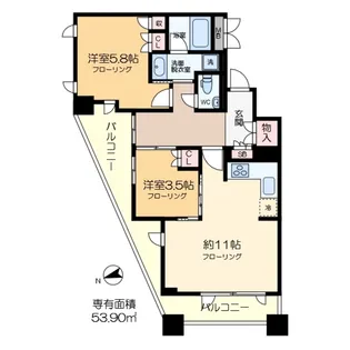 アトラス葛西【14階】の間取り