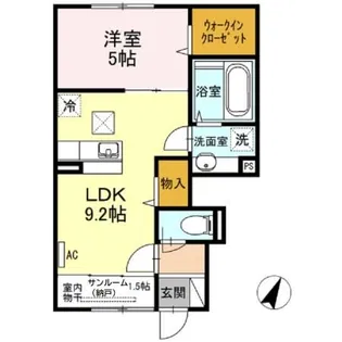 カーサ・ソリッソ【1階】の間取り