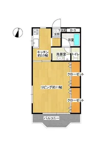 ルーミーハイツB【1階】の間取り