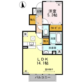 ルームケースリー【1階】の間取り