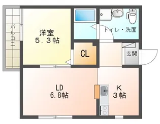 シエルブルー【1階】の間取り
