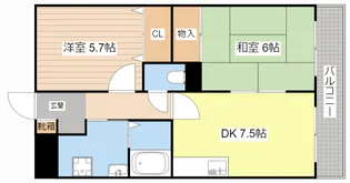 御園ハイツI【4階】の間取り