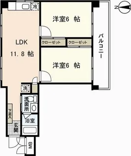 ヒルヴィスタ三滝【4階】の間取り