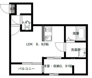 フリートフォルヴィラ古江新町A【3階】の間取り