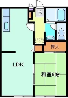 ハイツハーモニー【1階】の間取り