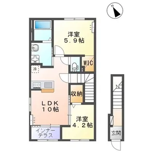 カーサ・フェリーチェS【2階】の間取り