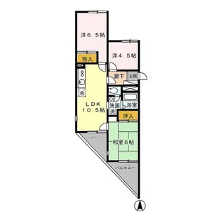 ヴユーラーみつわ台 B【2階】の間取り