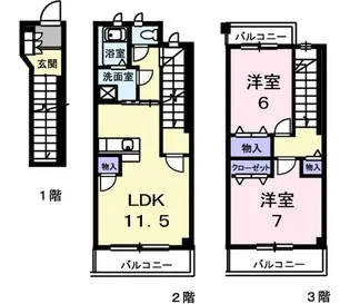グランメール勝田【2階】の間取り