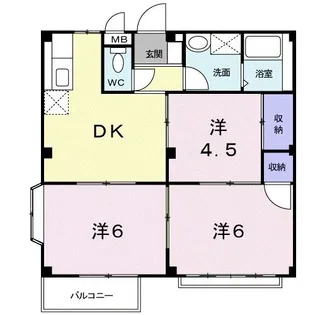 エルディム小堀A【1階】の間取り