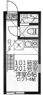 ユナイト桜本キップリング【1階】の間取り