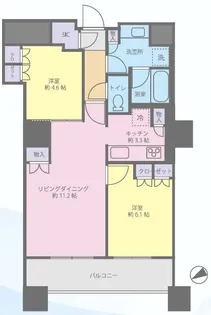 2LDKの間取り画像