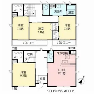 熊本県熊本市東区御領1【一戸建】の間取り