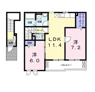 2LDKの間取り画像