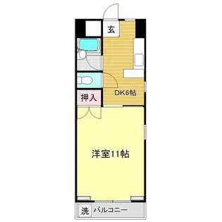 1DKの間取り画像