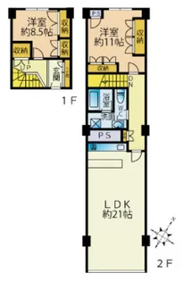ニュー赤坂コーポラス【7階】の間取り