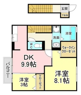 福岡県北九州市小倉南区中曽根4【アパート】の間取り