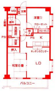 2LDKの間取り画像