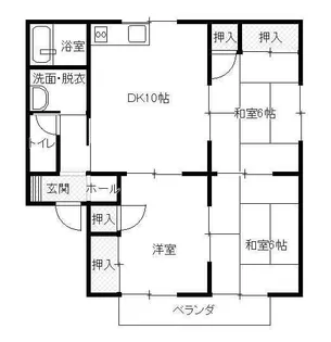 シャトー三ケ城 C棟【2階】の間取り