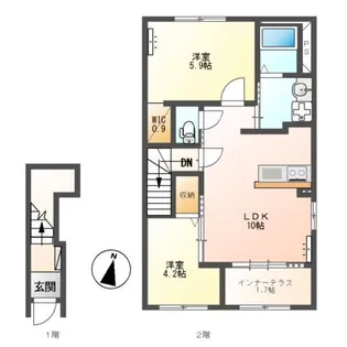 仮)シェルルスターテラス上戸祭【2階】の間取り
