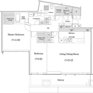 東京都千代田区二番町【マンション】の間取り
