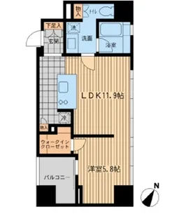 ウィルテラス勝どき【7階】の間取り