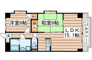 ファンテージ八乙女【6階】の間取り