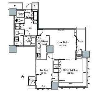 ザ・東京タワーズミッドタワー【15階】の間取り