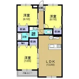 Y&Mティースマイル小山【3階】の間取り