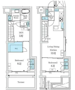 STANDZ柿の木坂【1階】の間取り
