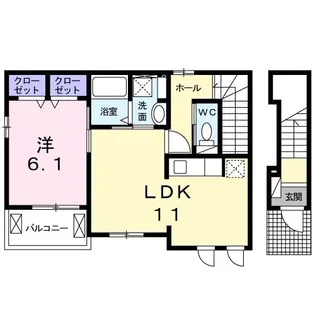 1LDKの間取り画像