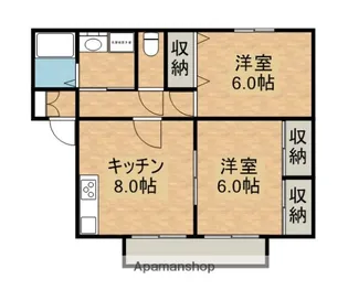 ディアコート恒久II【1階】の間取り