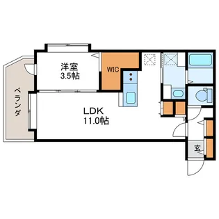 アルファスクエア北11東1【2階】の間取り