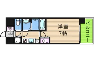 トヨトミステイプレミアム阿倍野天王寺【5階】の間取り