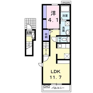 広島県福山市新浜町1【アパート】の間取り