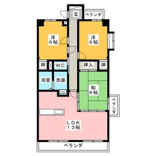 グランドヒルズ不二矢【2階】の間取り