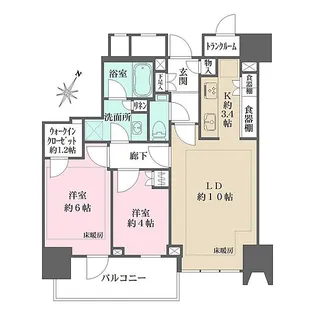 ザ・パークハウス高輪タワー【9階】の間取り