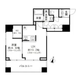 プリューム中野坂上【6階】の間取り