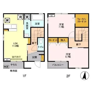 ヒルサイドテラス B【1階】の間取り