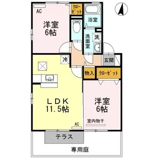アレズI番館【1階】の間取り