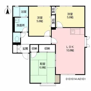 セントラルハイツ A棟【1階】の間取り