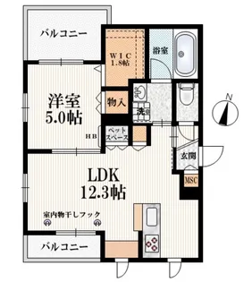 セレスティアル小竹町【2階】の間取り