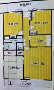 コーポラス坂口3【2階】の間取り