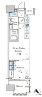 レガシス中目黒【9階】の間取り