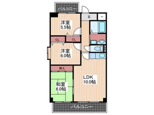 ピースフル安芸【4階】の間取り