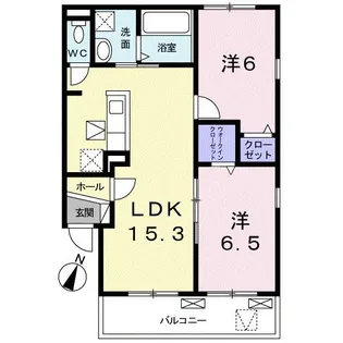 サンヴァリエII【1階】の間取り