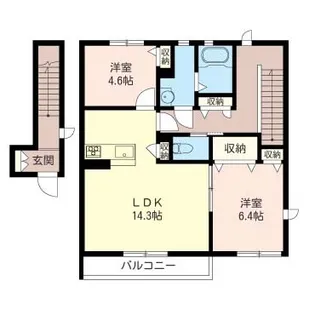 ディアコート A【2階】の間取り